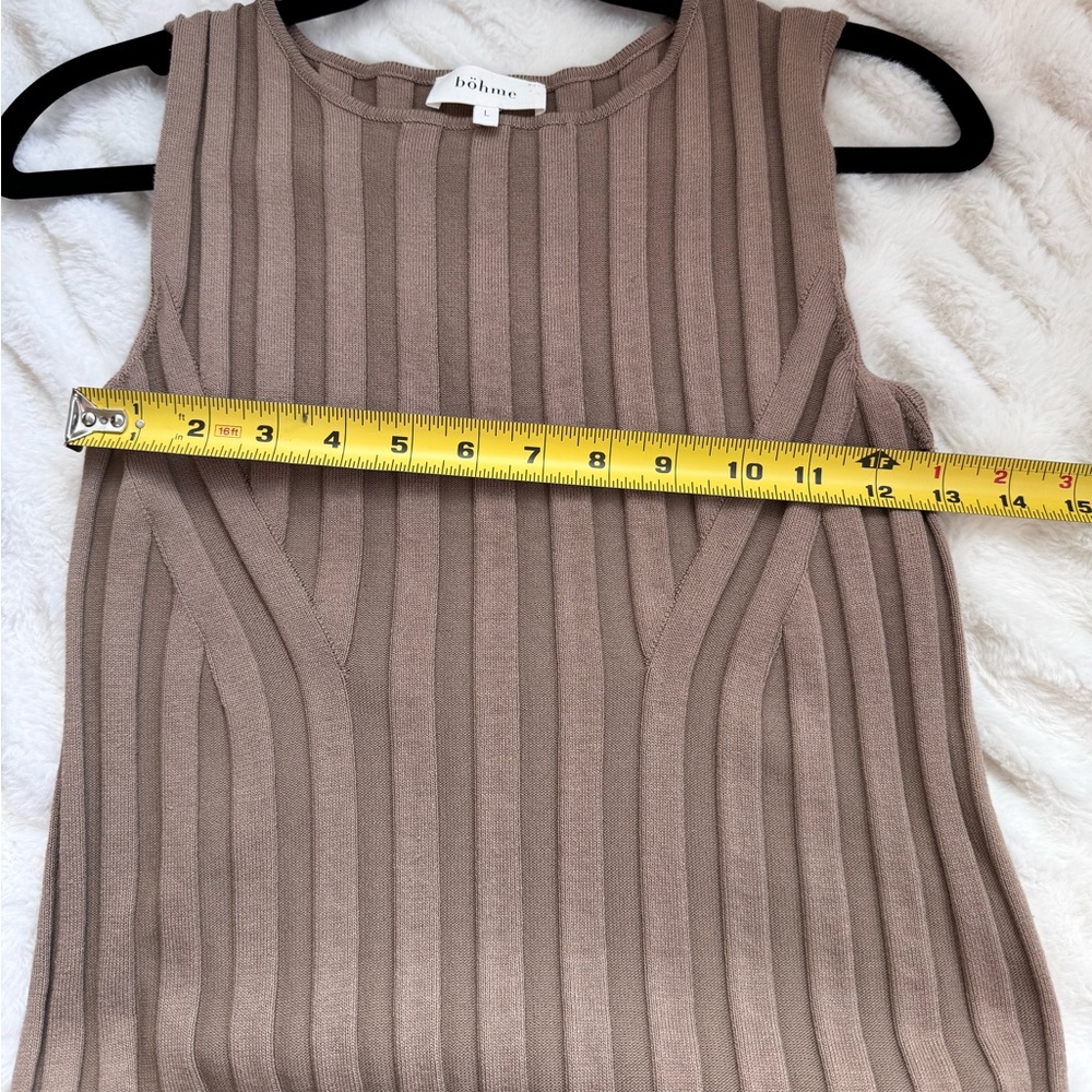 Bohme Brown Sleeveless Ribbed Dress - Picture 7 of 8